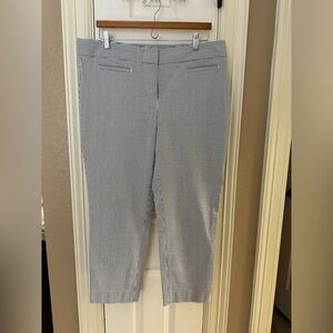 Ann Taylor Blue and White Striped Cropped Pants
